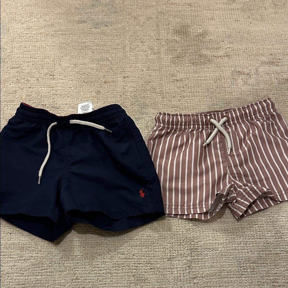 Polo by Ralph Lauren Navy and Brown Striped Kids Shorts Set